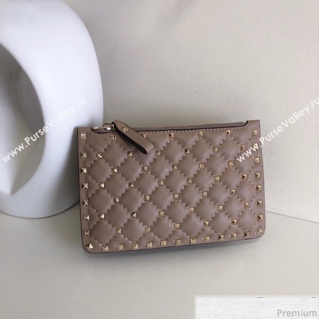 Valentino Rockstud Spike Double Shoulder Bag Dusty Pink 2019 (JJ3-9032655)