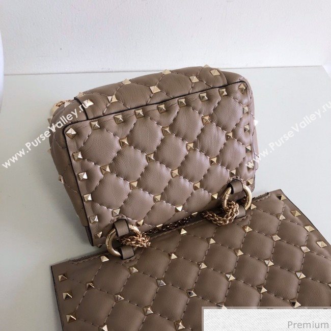 Valentino Rockstud Spike Double Shoulder Bag Dusty Pink 2019 (JJ3-9032655)