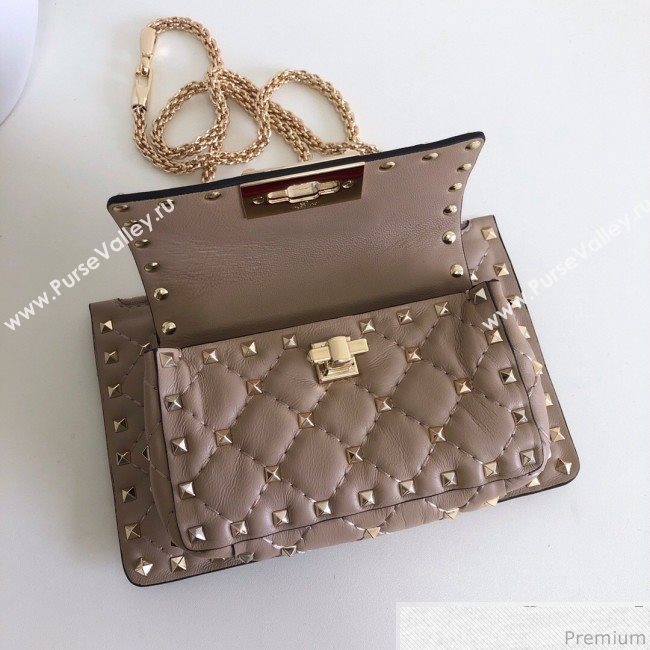 Valentino Rockstud Spike Double Shoulder Bag Dusty Pink 2019 (JJ3-9032655)