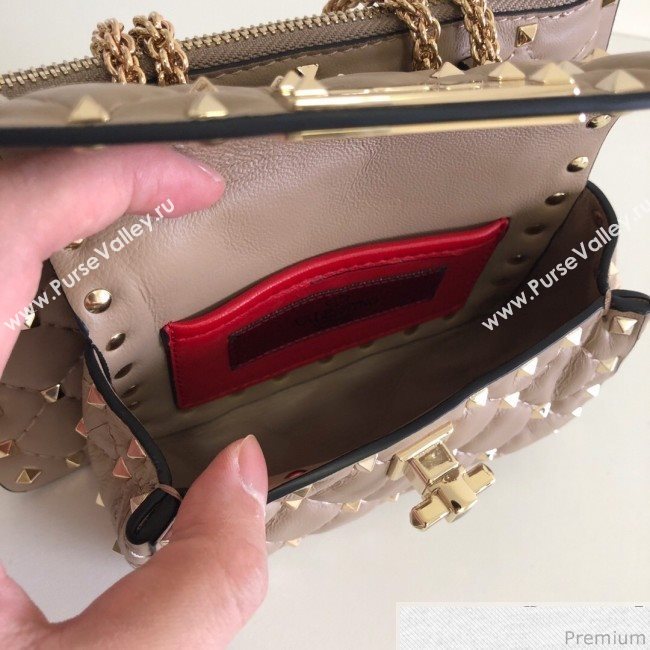Valentino Rockstud Spike Double Shoulder Bag Dusty Pink 2019 (JJ3-9032655)
