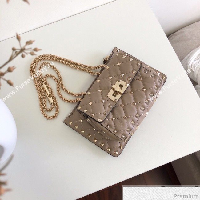 Valentino Rockstud Spike Double Shoulder Bag Dusty Pink 2019 (JJ3-9032655)