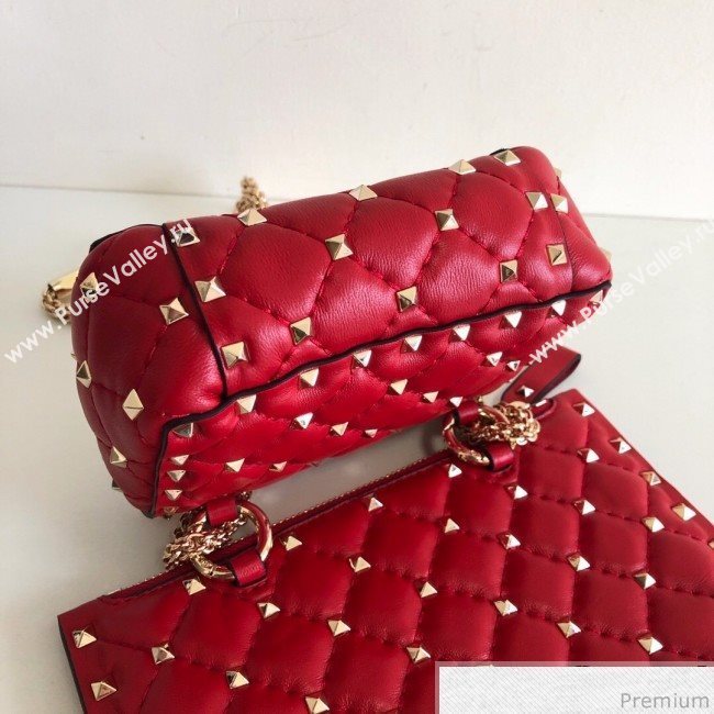 Valentino Rockstud Spike Double Shoulder Bag Red 2019 (JJ3-9032656)