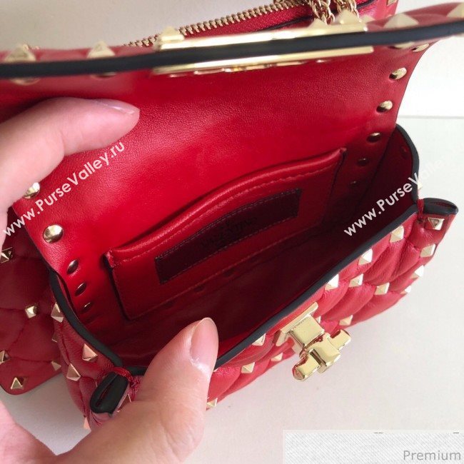 Valentino Rockstud Spike Double Shoulder Bag Red 2019 (JJ3-9032656)