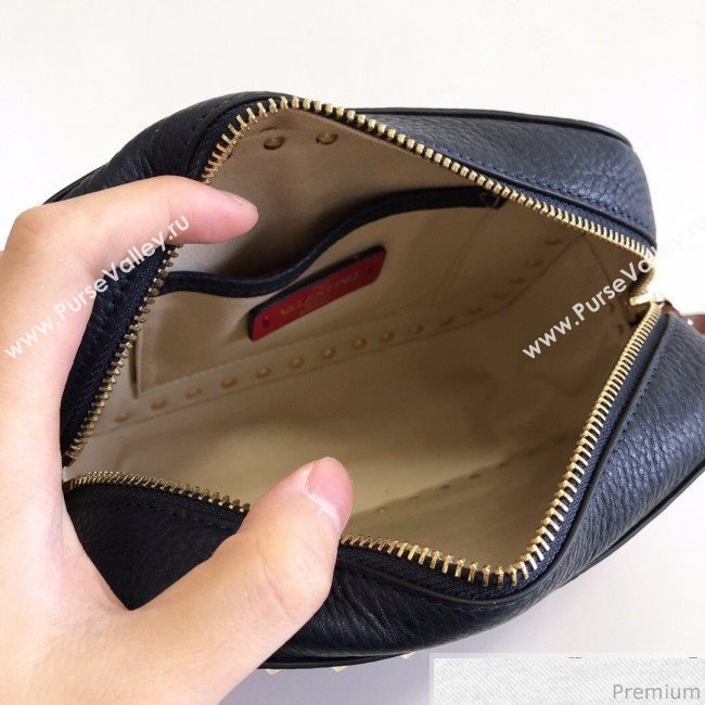 Valentino Rockstud Spike Camera Shoulder Bag in Patchwork Leather Red/Blue 2018 (JJ3-9032701)