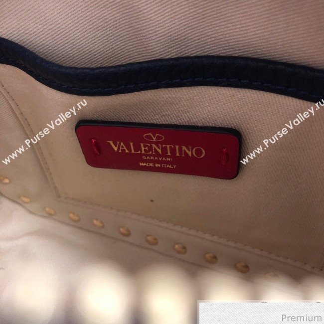 Valentino Rockstud Spike Camera Shoulder Bag in Patchwork Leather Red/Blue 2018 (JJ3-9032701)