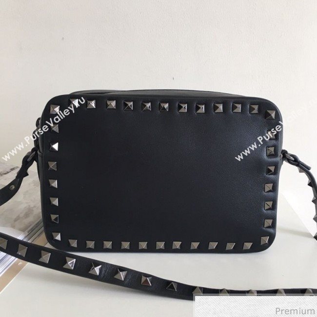 Valentino Rockstud Rolling Camera Shoulder Bag Black/Silver 2019 (JJ3-9032708)