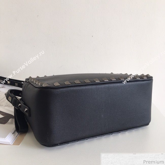 Valentino Rockstud Rolling Camera Shoulder Bag Black/Silver 2019 (JJ3-9032708)