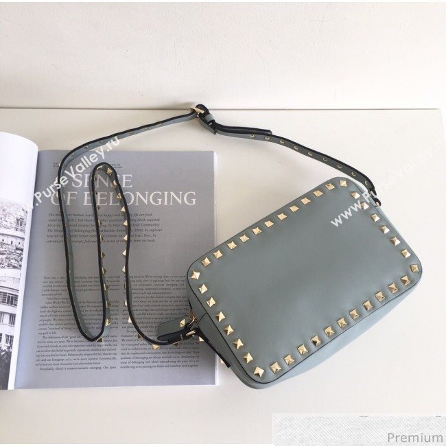 Valentino Rockstud Rolling Camera Shoulder Bag Light Blue 2019 (JJ3-9032709)