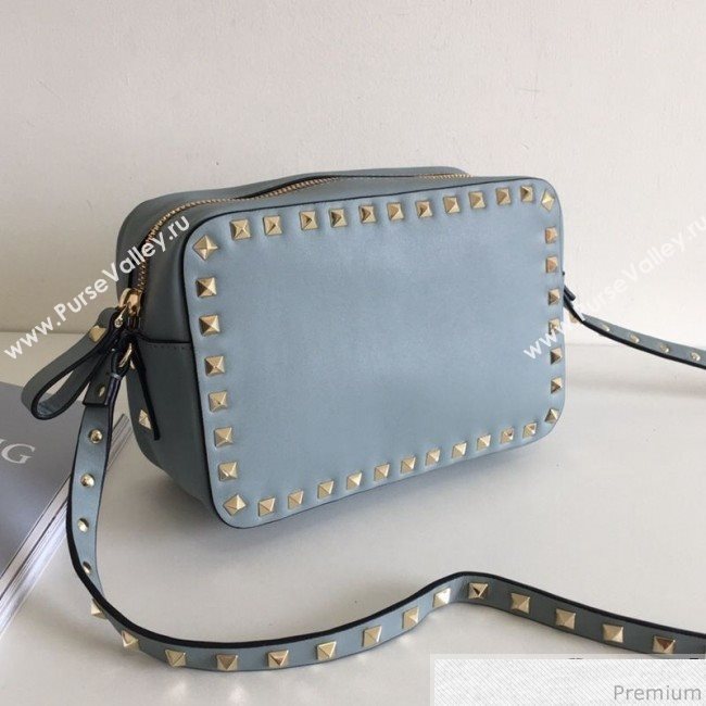 Valentino Rockstud Rolling Camera Shoulder Bag Light Blue 2019 (JJ3-9032709)