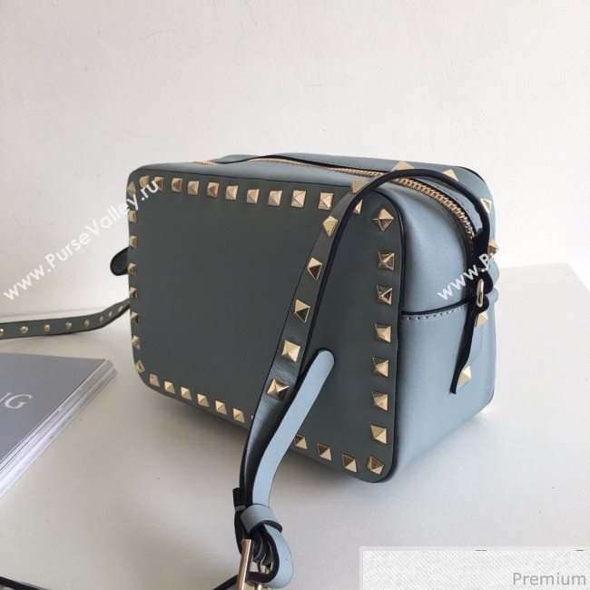 Valentino Rockstud Rolling Camera Shoulder Bag Light Blue 2019 (JJ3-9032709)