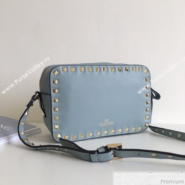 Valentino Rockstud Rolling Camera Shoulder Bag Light Blue 2019 (JJ3-9032709)