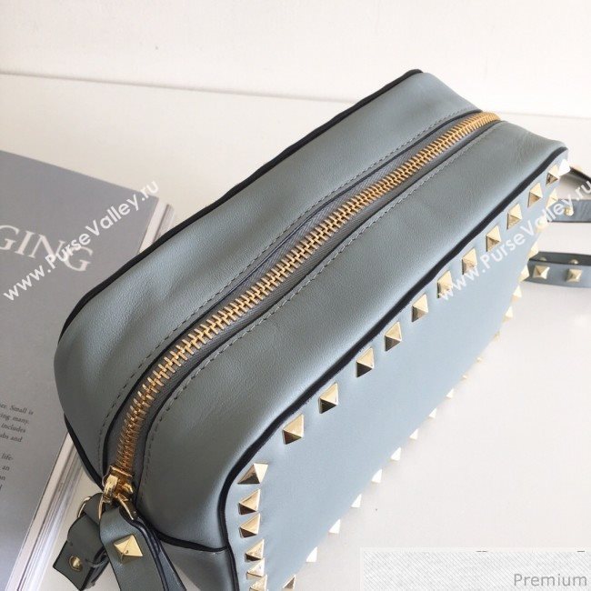 Valentino Rockstud Rolling Camera Shoulder Bag Light Blue 2019 (JJ3-9032709)
