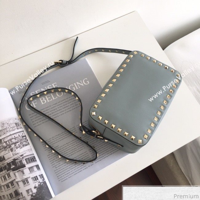 Valentino Rockstud Rolling Camera Shoulder Bag Light Blue 2019 (JJ3-9032709)