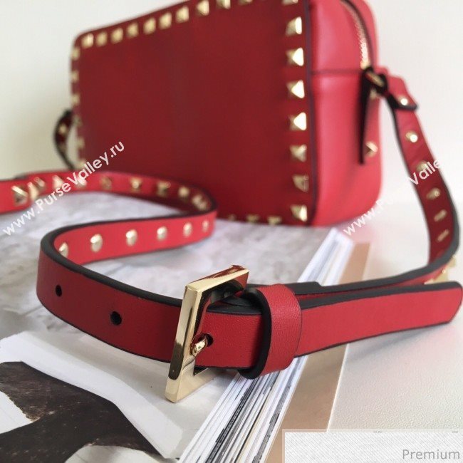 Valentino Rockstud Rolling Camera Shoulder Bag Red 2019 (JJ3-9032710)