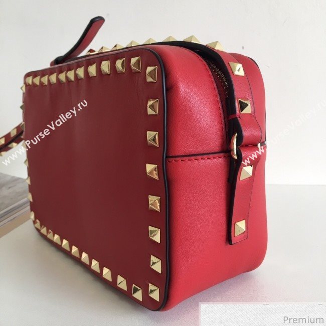 Valentino Rockstud Rolling Camera Shoulder Bag Red 2019 (JJ3-9032710)