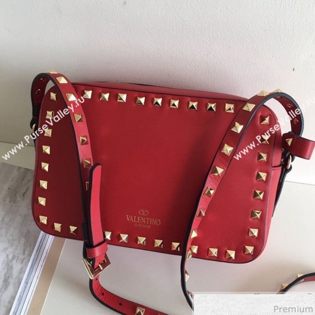 Valentino Rockstud Rolling Camera Shoulder Bag Red 2019 (JJ3-9032710)