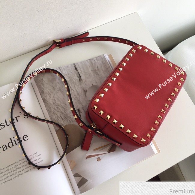 Valentino Rockstud Rolling Camera Shoulder Bag Red 2019 (JJ3-9032710)