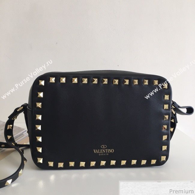 Valentino Rockstud Rolling Camera Shoulder Bag Black/Gold 2019 (JJ3-9032711)