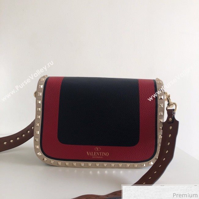 Valentino Rockstud Rolling Flap Shoulder Bag Red/Blue 2019 (JJ3-9032704)