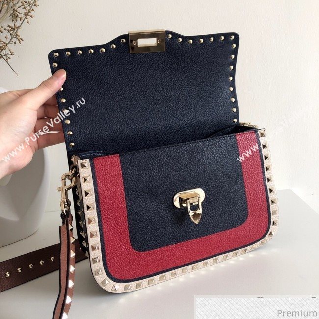 Valentino Rockstud Rolling Flap Shoulder Bag Red/Blue 2019 (JJ3-9032704)