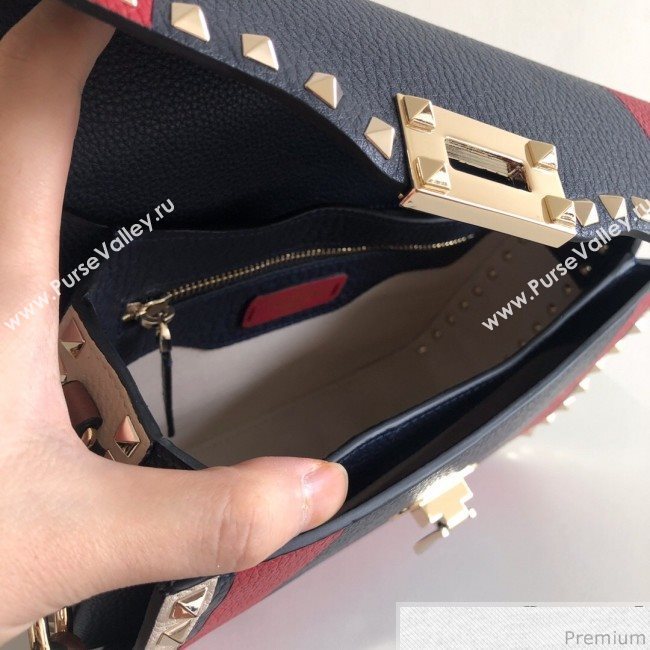 Valentino Rockstud Rolling Flap Shoulder Bag Red/Blue 2019 (JJ3-9032704)