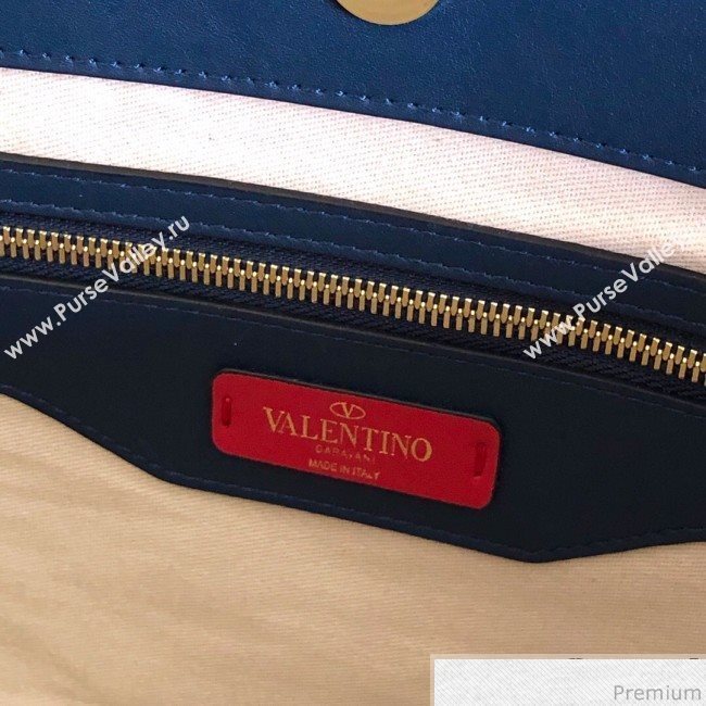 Valentino Large Chevron Rockstud Shopping Tote Bag Blue 2019 (JJ3-9032706)