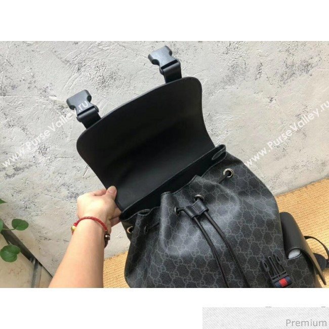 Gucci Soft GG Supreme Backpack 495563 Black/Grey 2018 (HLP-9030640)