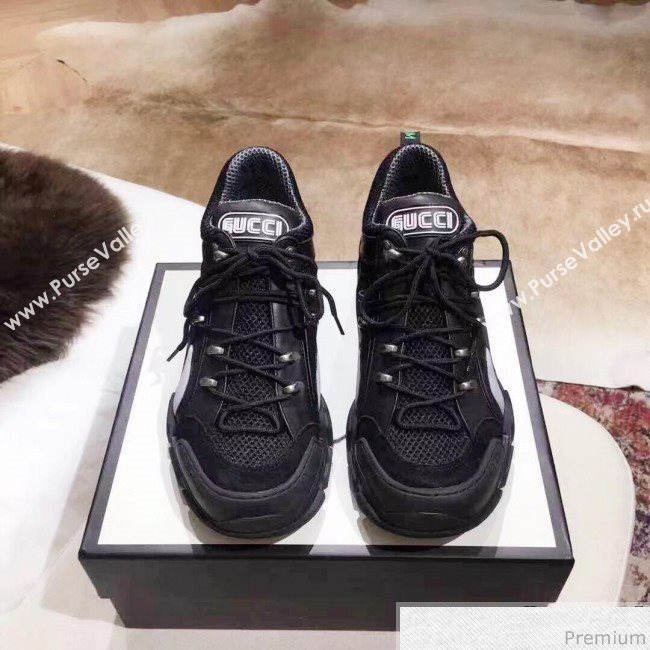 Gucci Flashtrek Sneaker 543289 Black/Silver 2018 (KL-9030813)