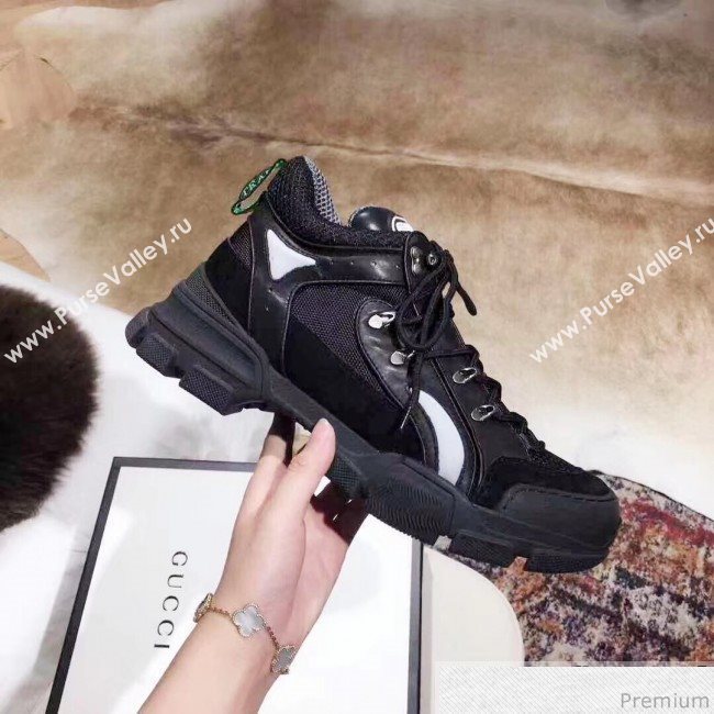 Gucci Flashtrek Sneaker 543289 Black/Silver 2018 (KL-9030813)