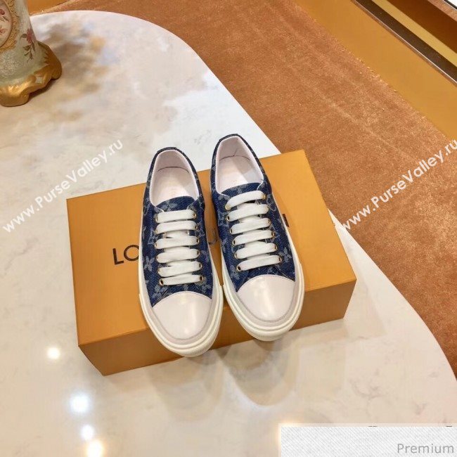 Louis Vuitton Stellar Low-top Sneaker in Blue Monogram Denim 1A4WTT 2019 (SIYA-9030837)