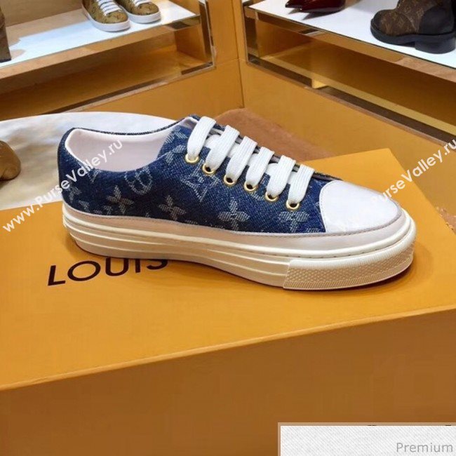Louis Vuitton Stellar Low-top Sneaker in Blue Monogram Denim 1A4WTT 2019 (SIYA-9030837)