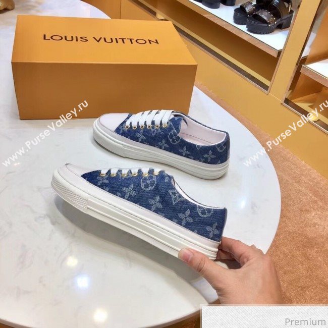 Louis Vuitton Stellar Low-top Sneaker in Blue Monogram Denim 1A4WTT 2019 (SIYA-9030837)