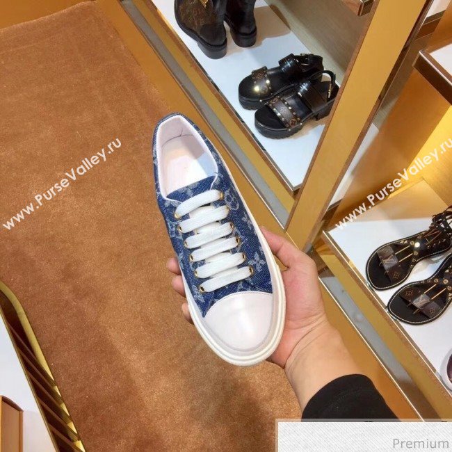 Louis Vuitton Stellar Low-top Sneaker in Blue Monogram Denim 1A4WTT 2019 (SIYA-9030837)