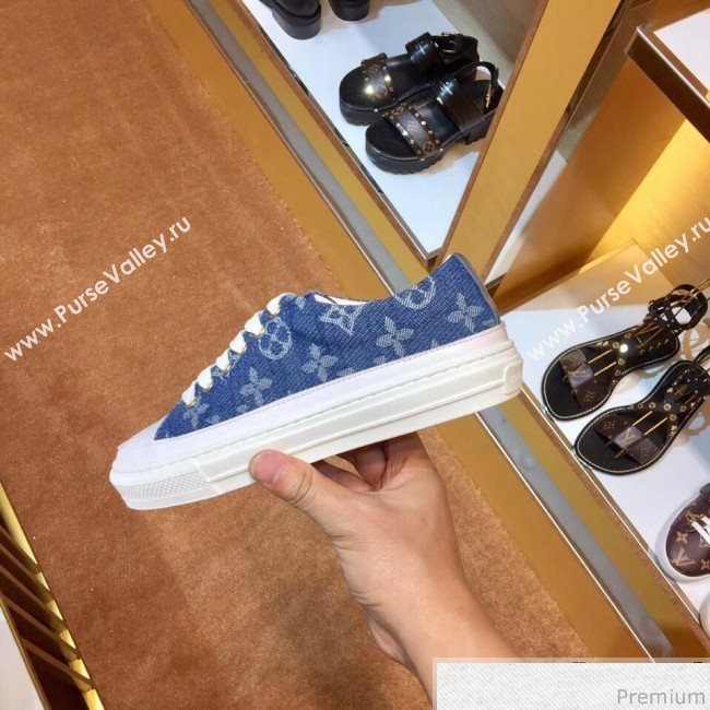 Louis Vuitton Stellar Low-top Sneaker in Blue Monogram Denim 1A4WTT 2019 (SIYA-9030837)