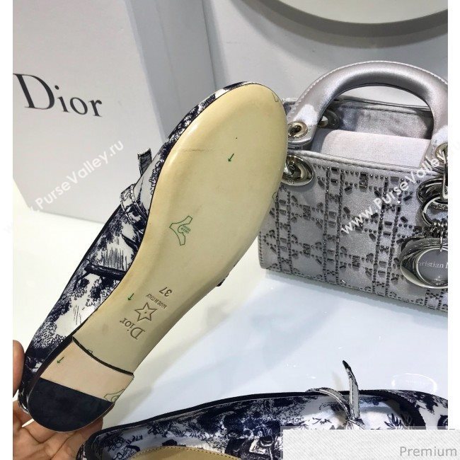Dior Toile de Jouy Print Silk Ballet Blue 2019 (JINC-9032845)