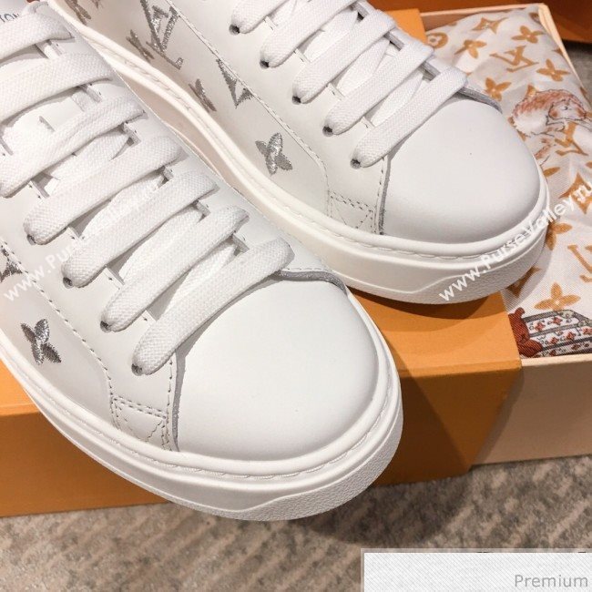 Louis Vuitton Bloom Embroidered Leather Sneaker White/Silver 2019 (KL-9032849)