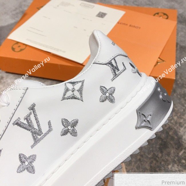 Louis Vuitton Bloom Embroidered Leather Sneaker White/Silver 2019 (KL-9032849)