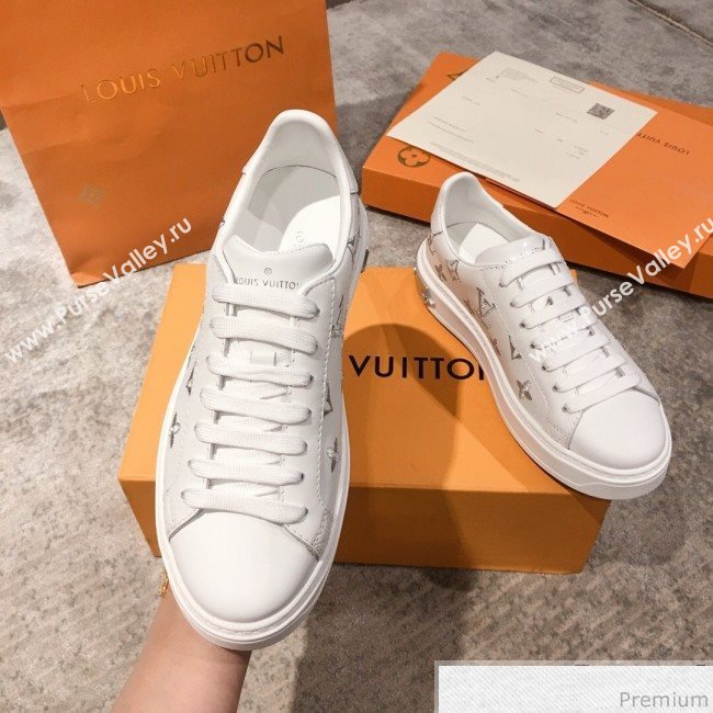 Louis Vuitton Bloom Embroidered Leather Sneaker White/Silver 2019 (KL-9032849)