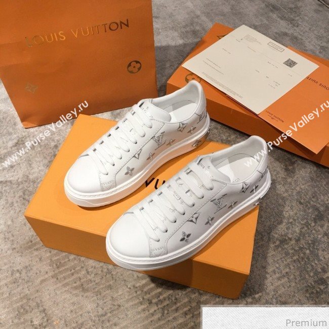 Louis Vuitton Bloom Embroidered Leather Sneaker White/Silver 2019 (KL-9032849)