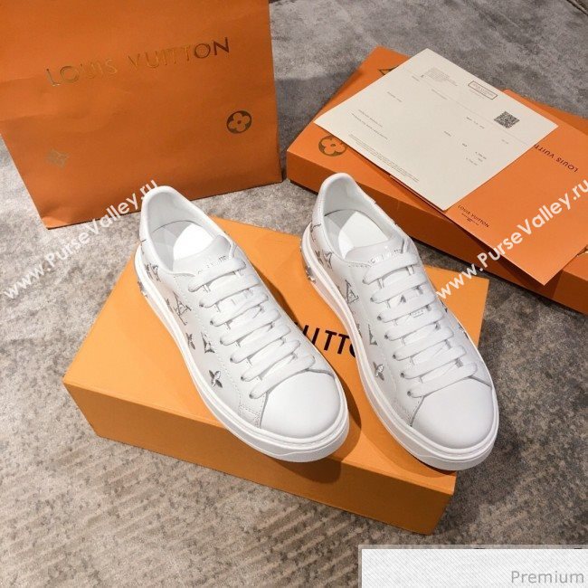 Louis Vuitton Bloom Embroidered Leather Sneaker White/Silver 2019 (KL-9032849)