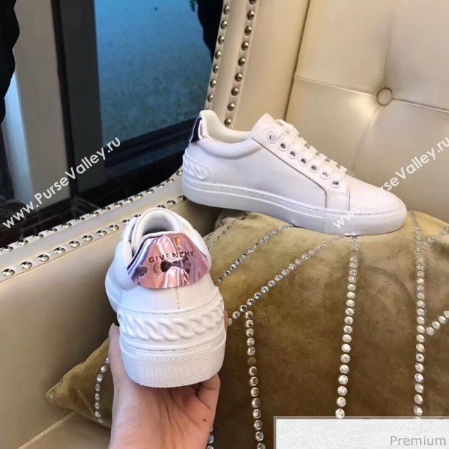 Givenchy White Calfskin Sneaker with Pink Tail 2018 (AQ-9032851)