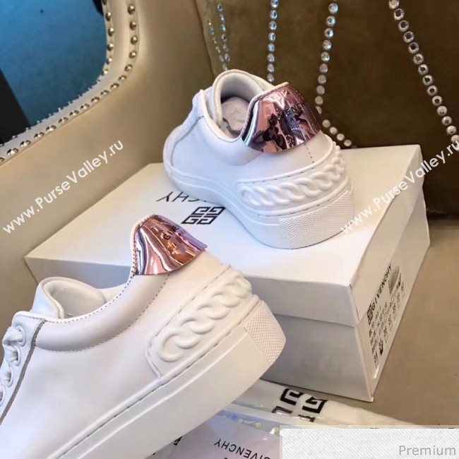 Givenchy White Calfskin Sneaker with Pink Tail 2018 (AQ-9032851)