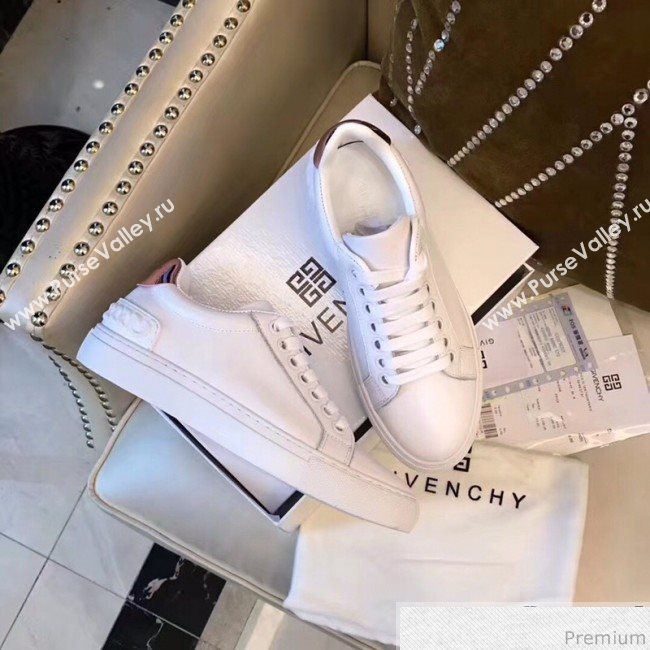 Givenchy White Calfskin Sneaker with Pink Tail 2018 (AQ-9032851)