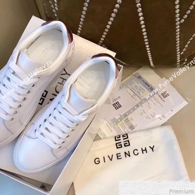 Givenchy White Calfskin Sneaker with Pink Tail 2018 (AQ-9032851)