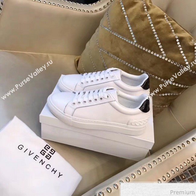 Givenchy White Calfskin Sneaker with Black Tail 2018 (AQ-9032853)