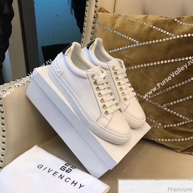 Givenchy White Calfskin Sneaker with Gold Tail 2018 (AQ-9032854)