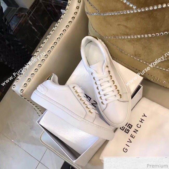 Givenchy White Calfskin Sneaker with Gold Tail 2018 (AQ-9032854)
