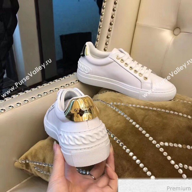Givenchy White Calfskin Sneaker with Gold Tail 2018 (AQ-9032854)