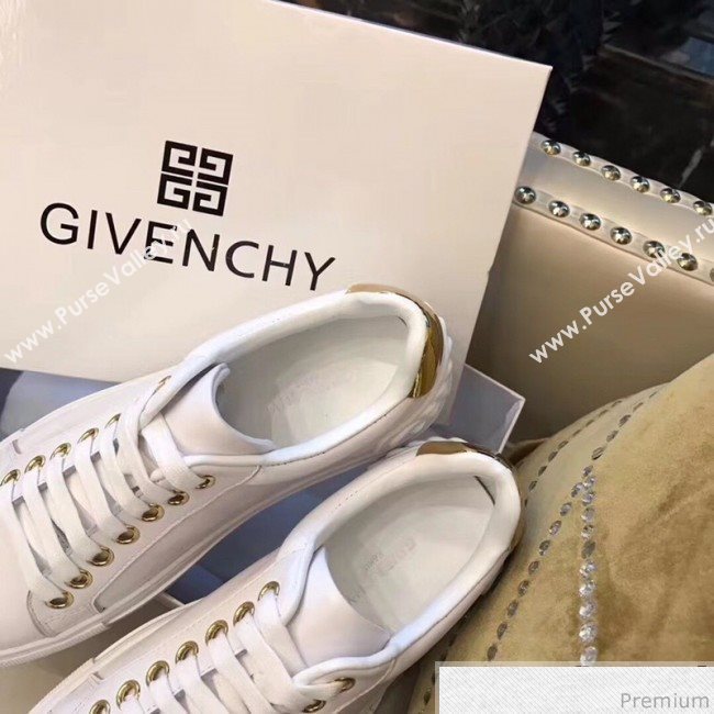 Givenchy White Calfskin Sneaker with Gold Tail 2018 (AQ-9032854)