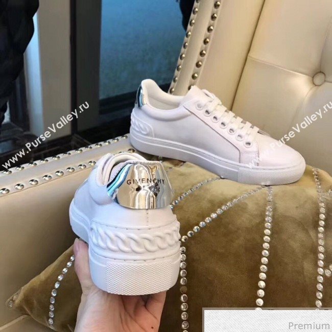 Givenchy White Calfskin Sneaker with Silver Tail 2018 (AQ-9032855)
